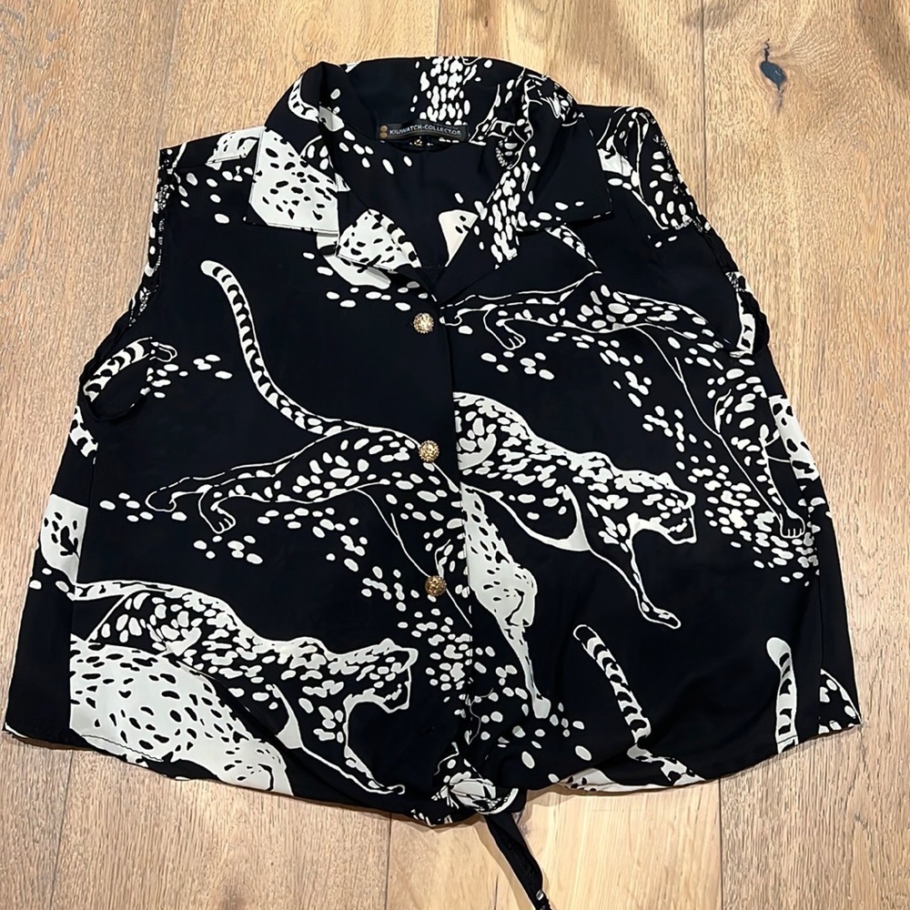 Vintage cheetah blouse